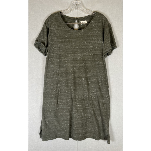 Pact Women’s T-shirt Dress Olive Green Knee Length Organic Cotton Size L Pockets - Picture 5 of 10